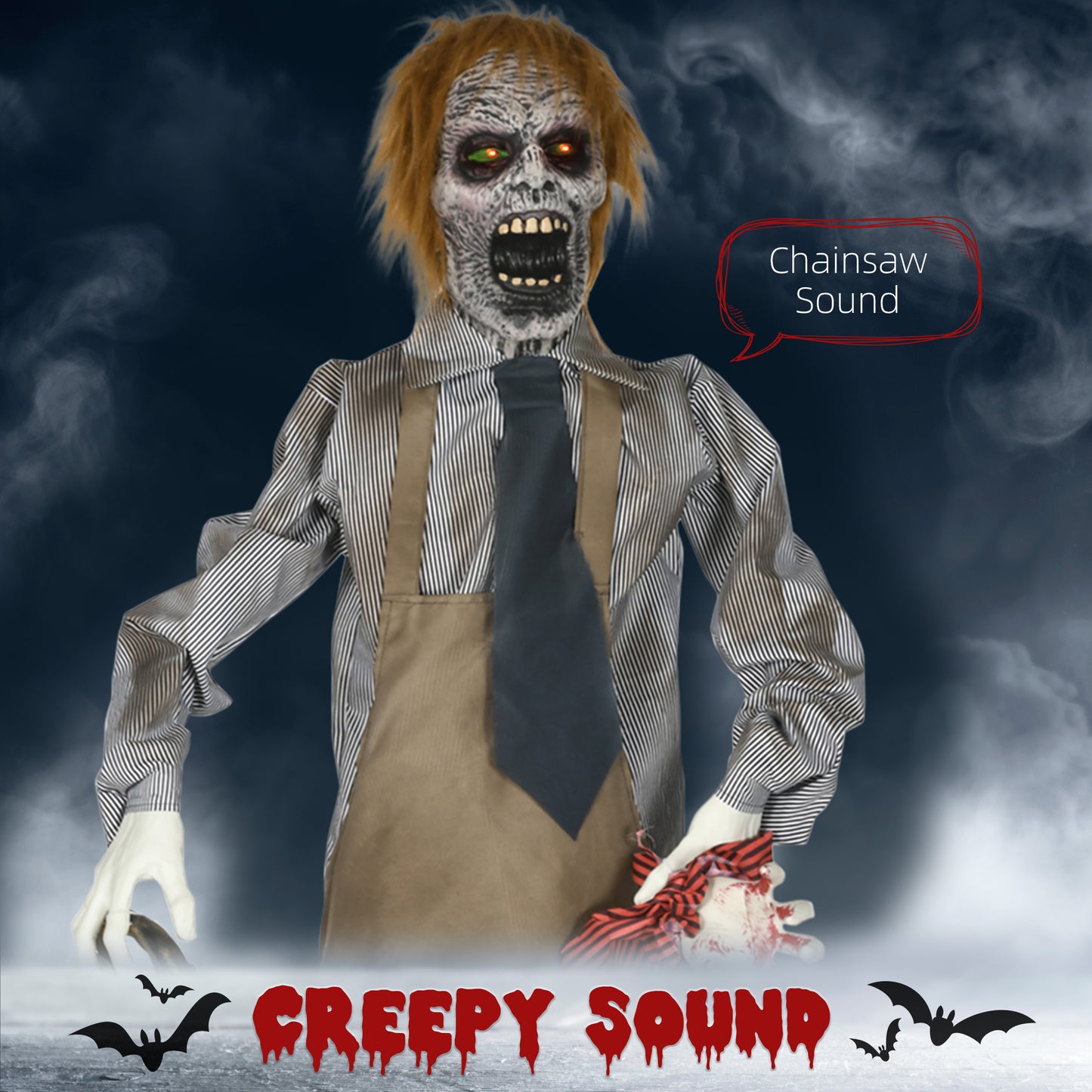 Animated Chainsaw Killer Halloween Decoration - 170cm