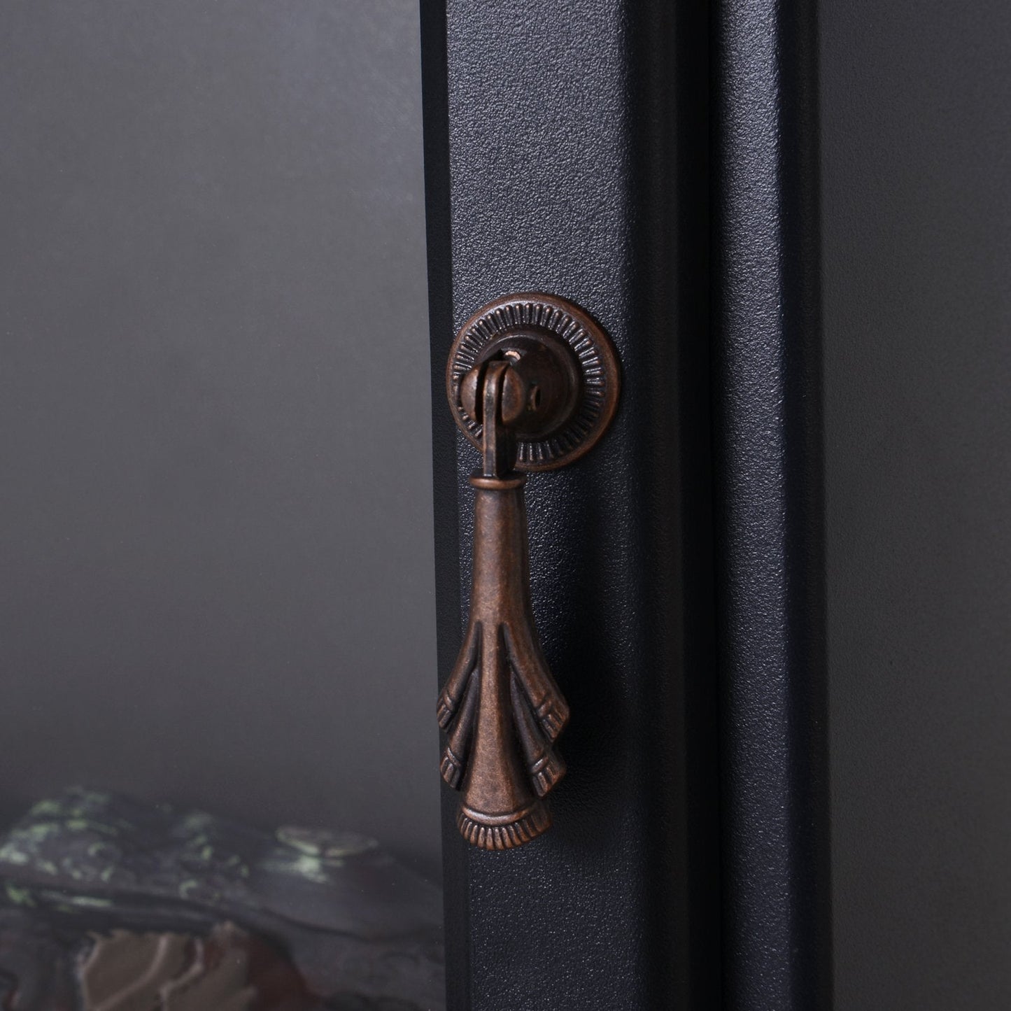 Electric Heater Freestanding Fireplace Artificial Flame Effect w/ Safety Thermostat 950w/1850W Tempered Glass Casing-Black