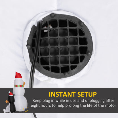 Snowman And Dog Inflatable Christmas Decoration - 188cm