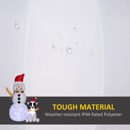 Snowman And Dog Inflatable Christmas Decoration - 188cm