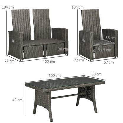 4-Piece Rattan Garden Furniture Sets