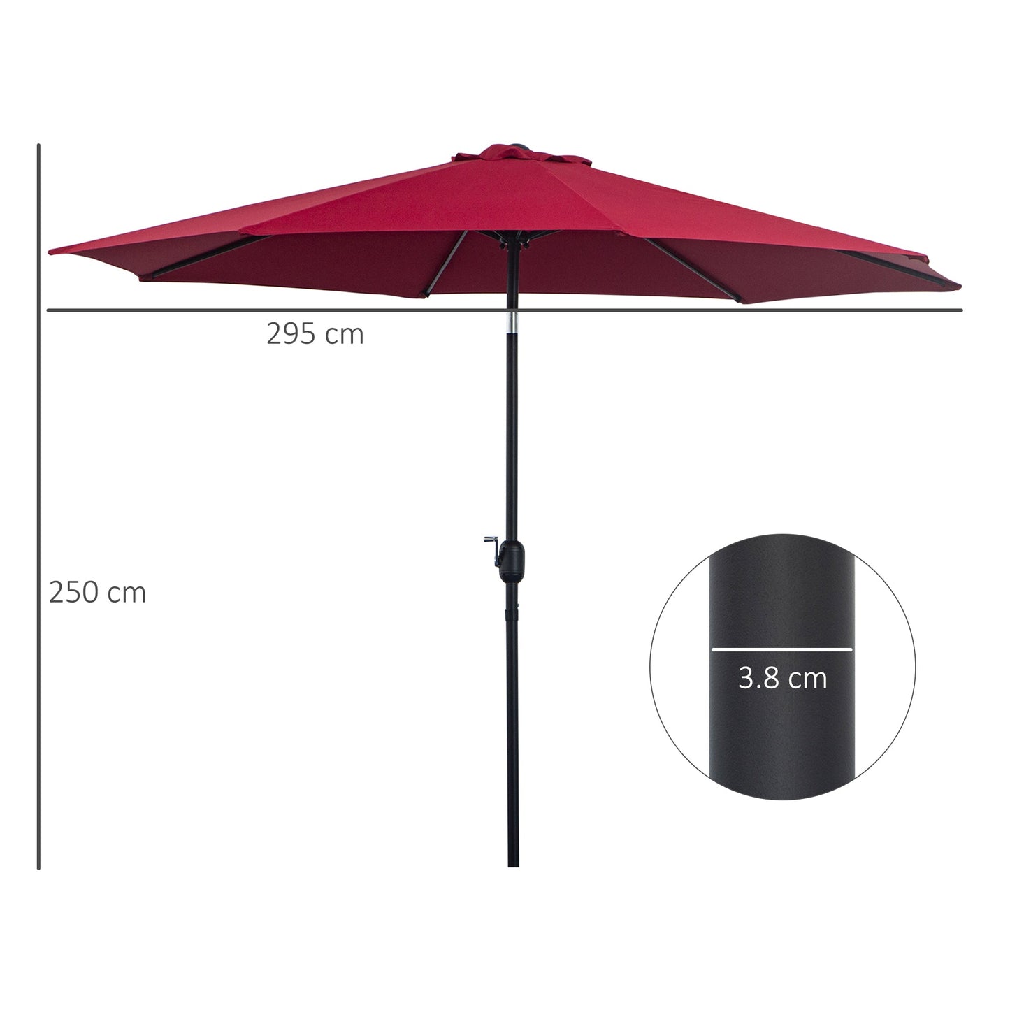 3M Tilting Parasol Garden Umbrellas