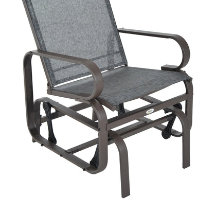 Outdoor Gliding Rocking Chair with Sturdy Metal Frame Garden Comfortable Swing Chair