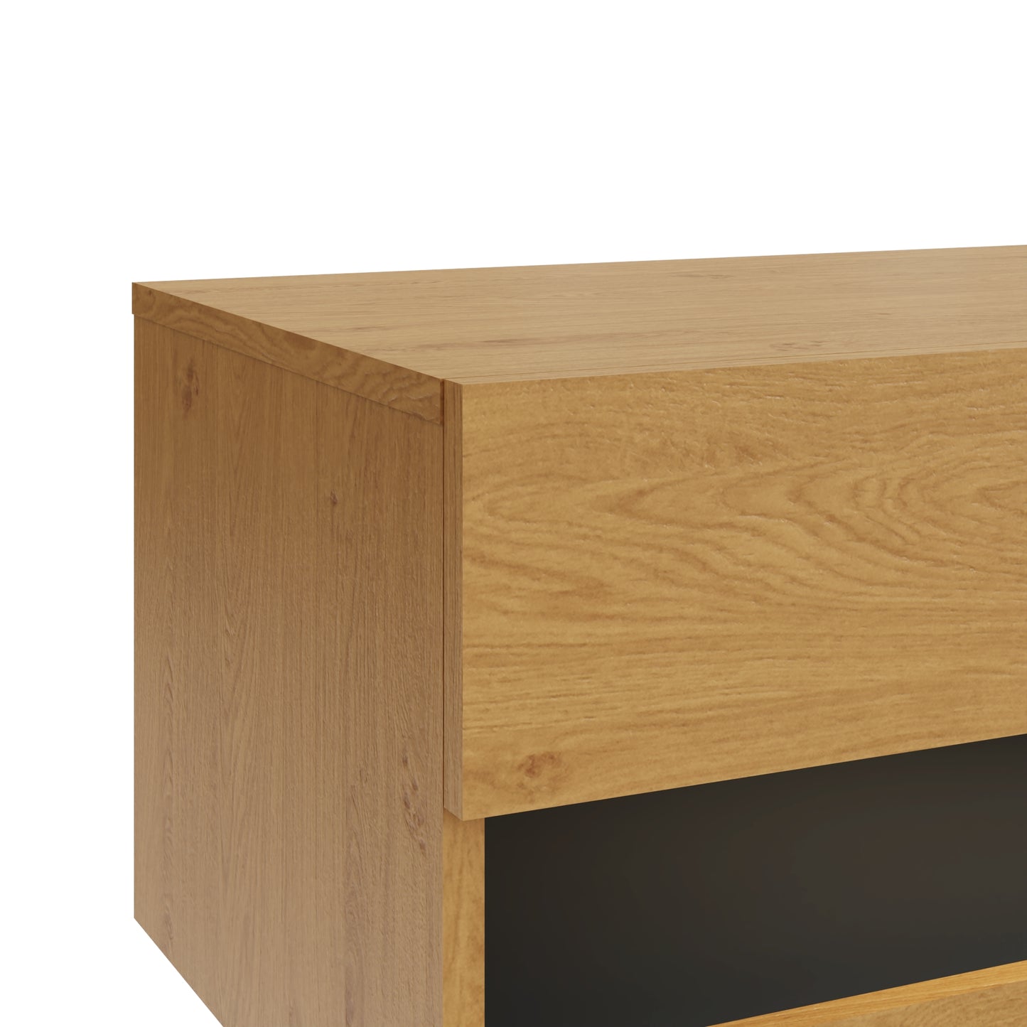 Leon TV Unit Oak 2 Shelves 2 Drawers