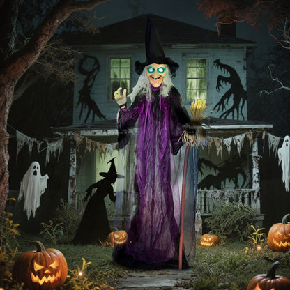Animated Witch Halloween Decoration - 183cm