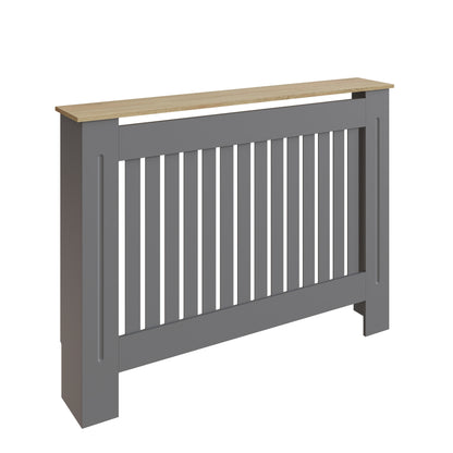 Longslow Large Radiator Cover Grey & Oak 1 Shelf