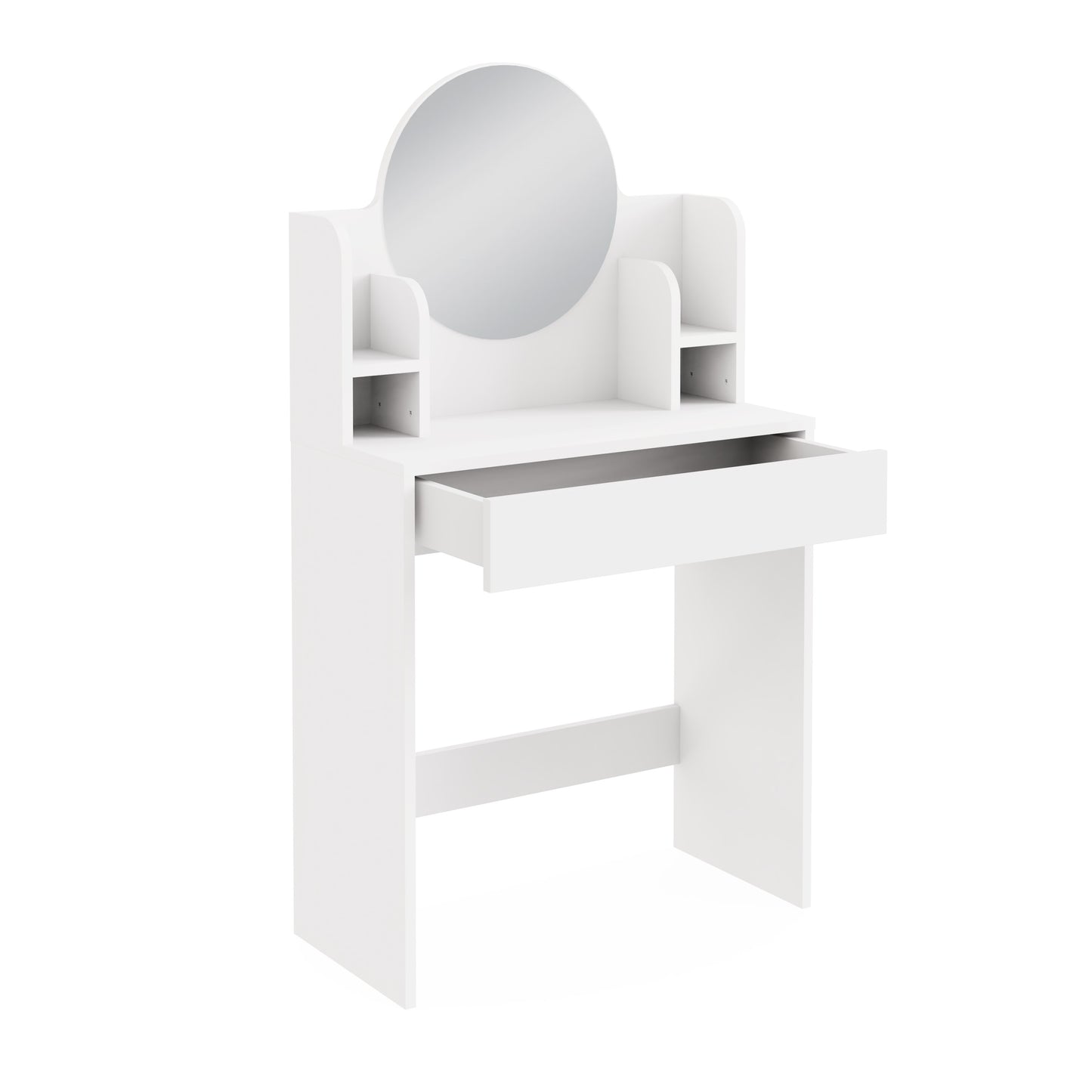 Idis Tall Dressing Table White 2 Shelves