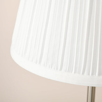 Modern Table Lamp with Pleated Fabric Lampshade and Metal Base