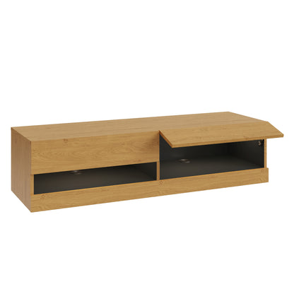 Leon TV Unit Oak 2 Shelves 2 Drawers