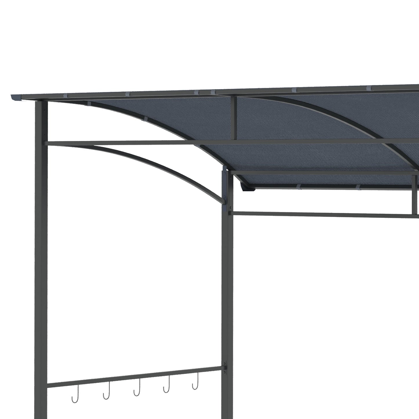 2M 7ft BBQ Grill Gazebo Tent Garden Grill Metal Frame and Canopy with Hooks Outdoor Sun Shade