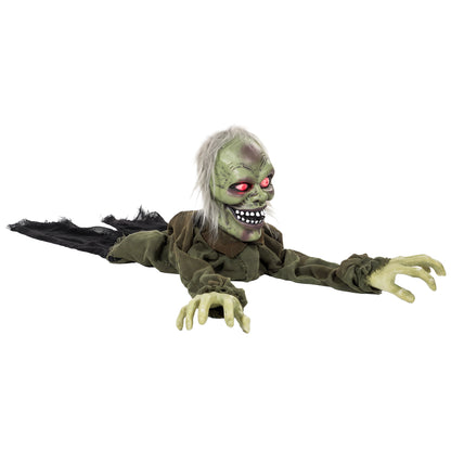 Animated Crawling Zombie Halloween Decoration - 116cm