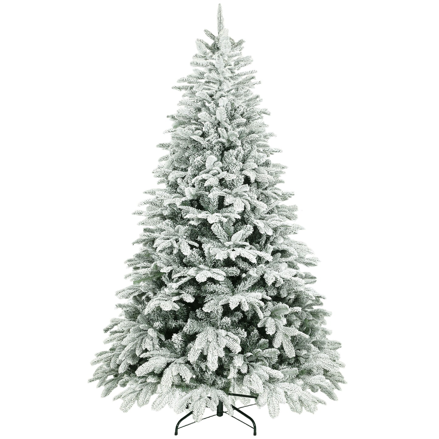 7ft Christmas Tree Artificial - White Frosted Green  1867 Tips Primary Image