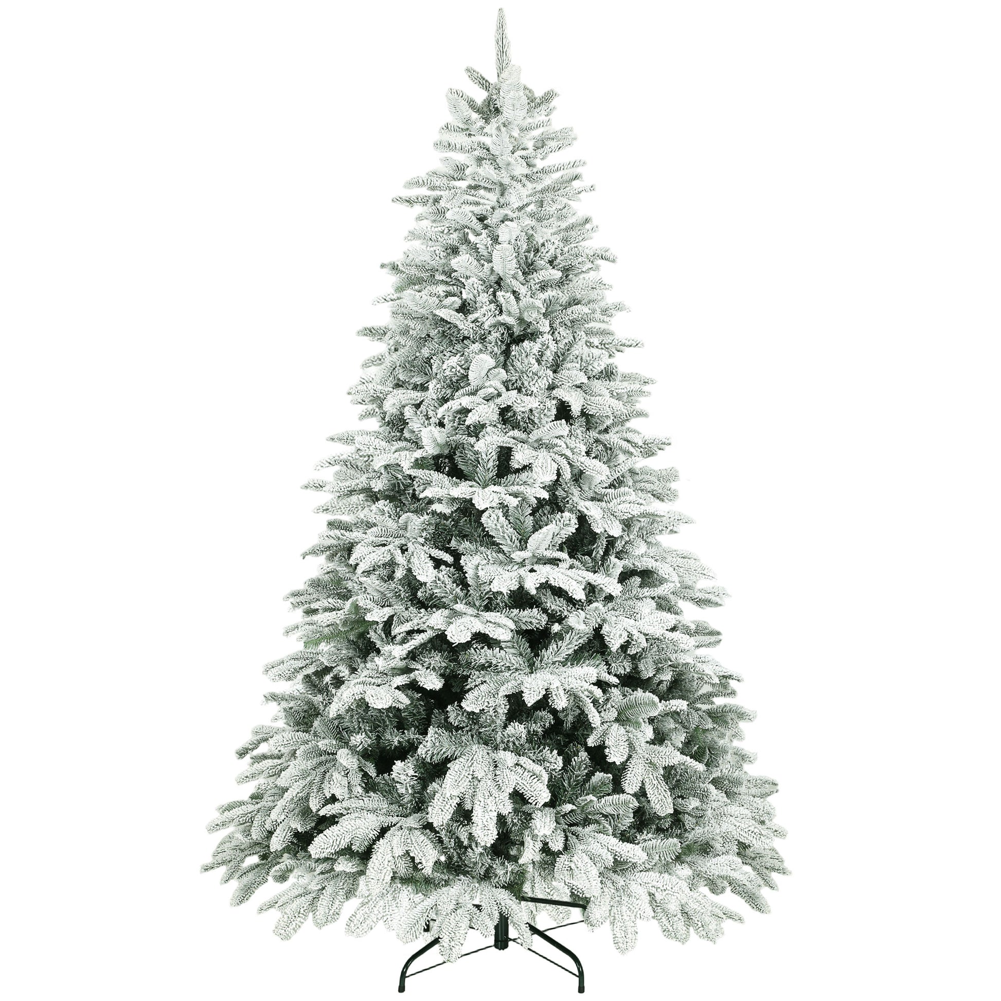 7ft Christmas Tree Artificial - White Frosted Green  1867 Tips Primary Image