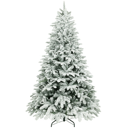 7ft Christmas Tree Artificial - White Frosted Green  1867 Tips Primary Image