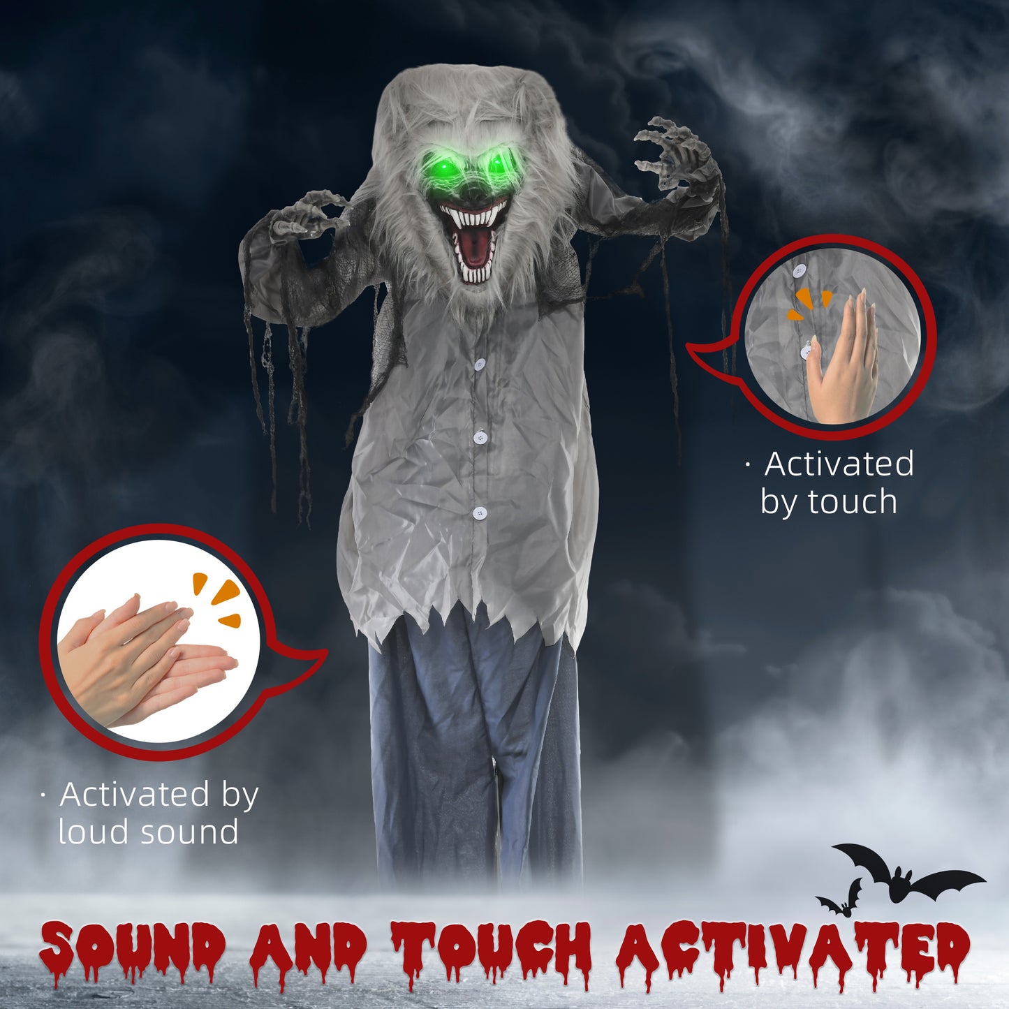 Animated Werewolf Halloween Decoration - 210cm