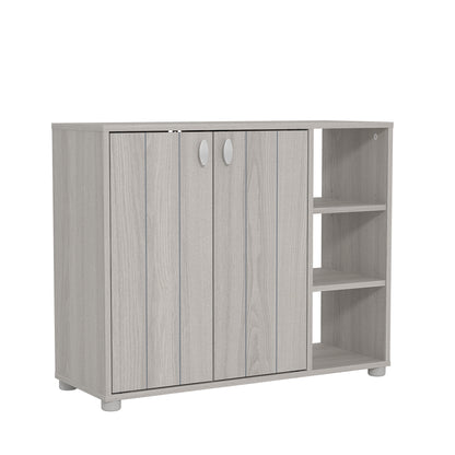 Bideford Shoe Storage Light Grey 2 Doors 6 Shelves