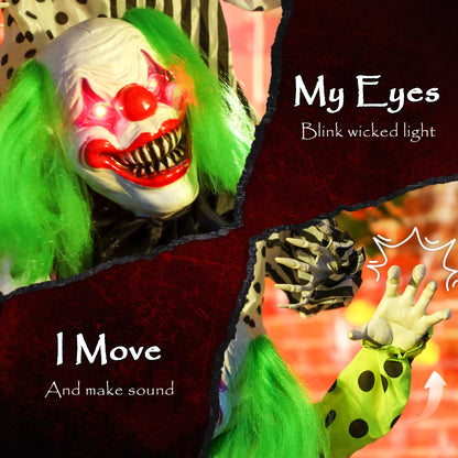 Animated Stacking Clowns Halloween Decoration - 180cm