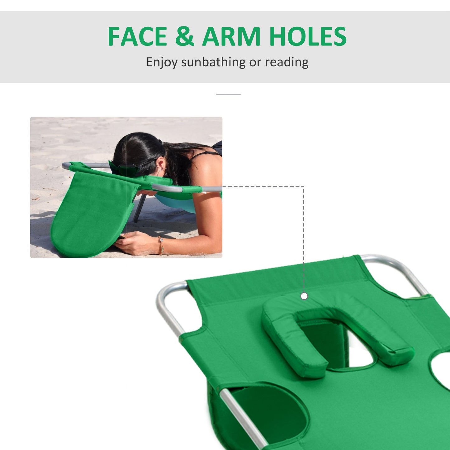 Foldable Sun Lounger with Reading Hole