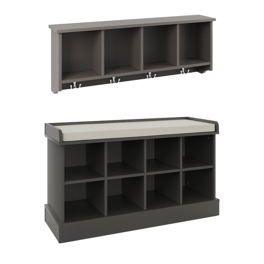 Kempton Shoe Storage Grey 12 Shelves