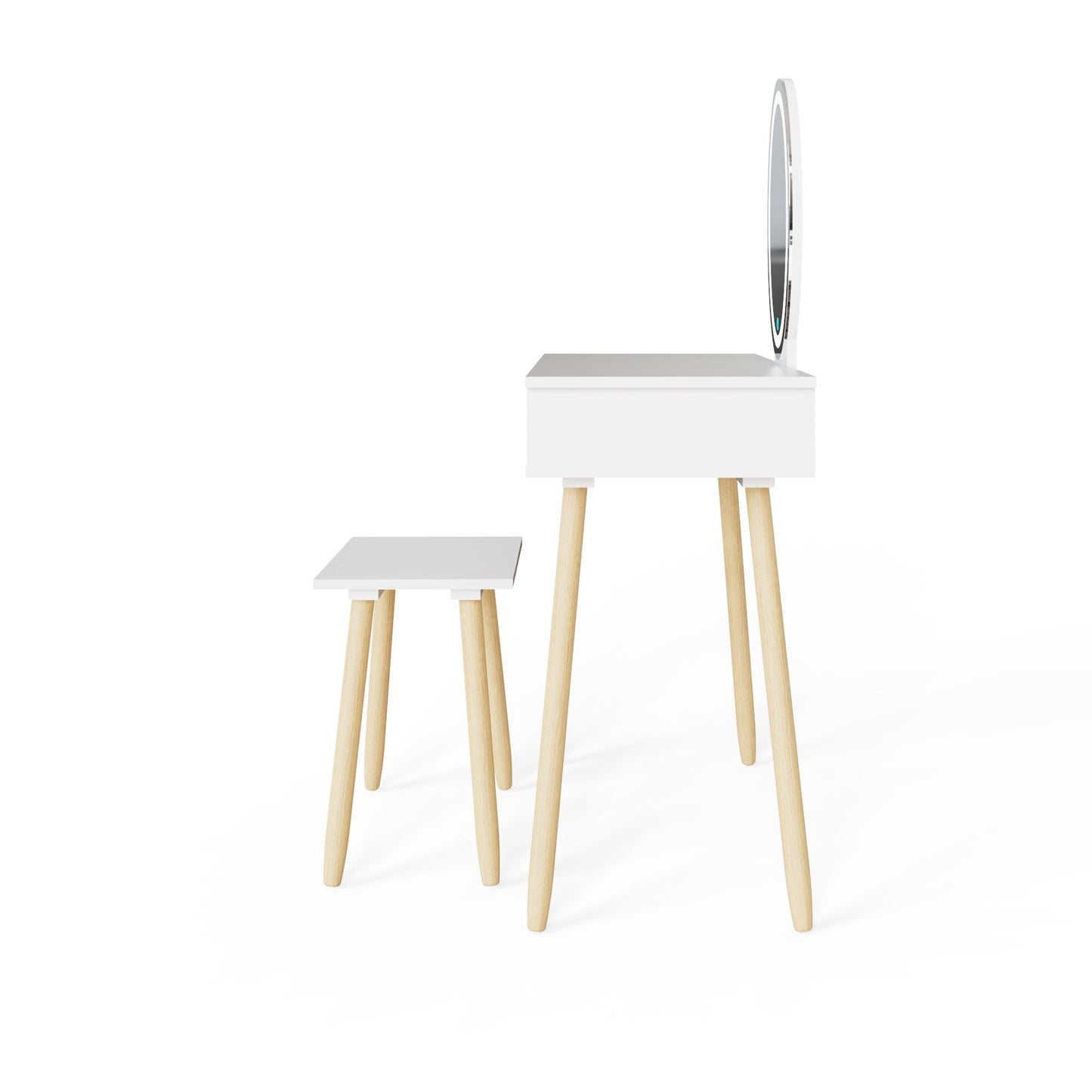 Signy Tall Dressing Table Set White 1 Drawer