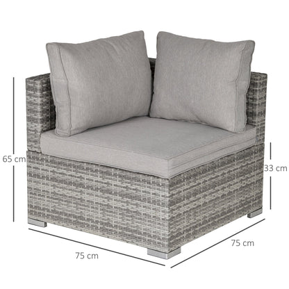 PE Rattan Wicker Corner Sofa Garden Furniture Single Sofa Chair w/ Cushions