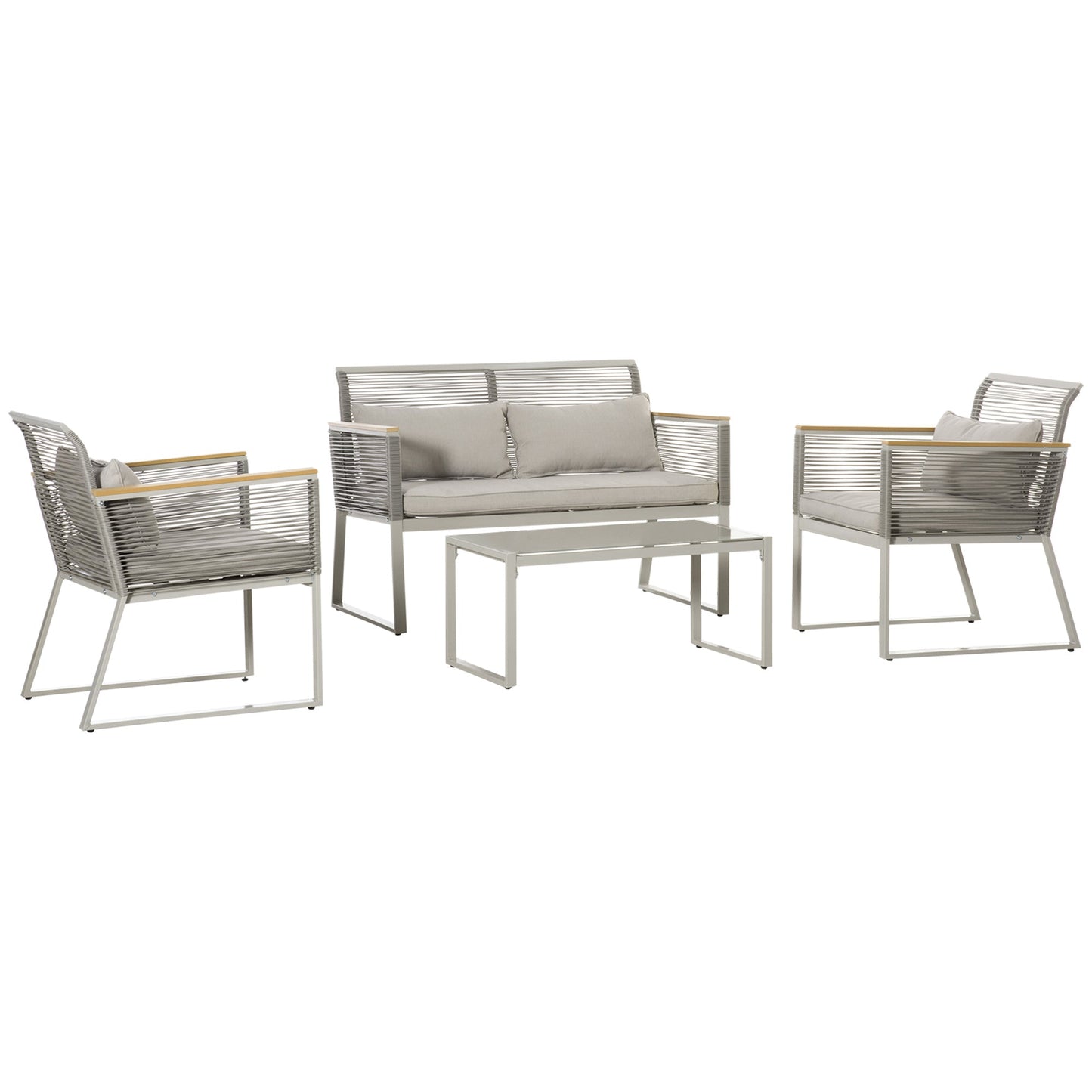 4-Pieces Patio Wicker Sofa Set