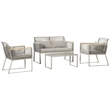4-Pieces Patio Wicker Sofa Set