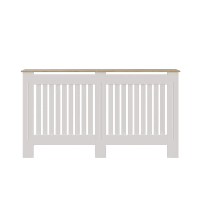 Longslow Large Radiator Cover White & Oak 1 Shelf