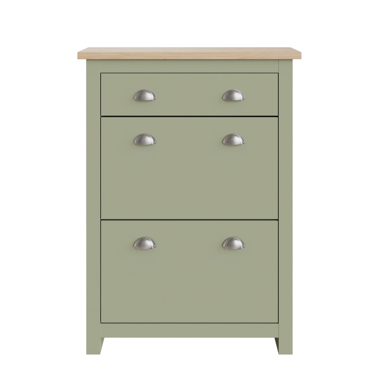 Lancaster Tall Shoe Storage Green 2 Doors 4 Shelves 1 Drawer Primary Image