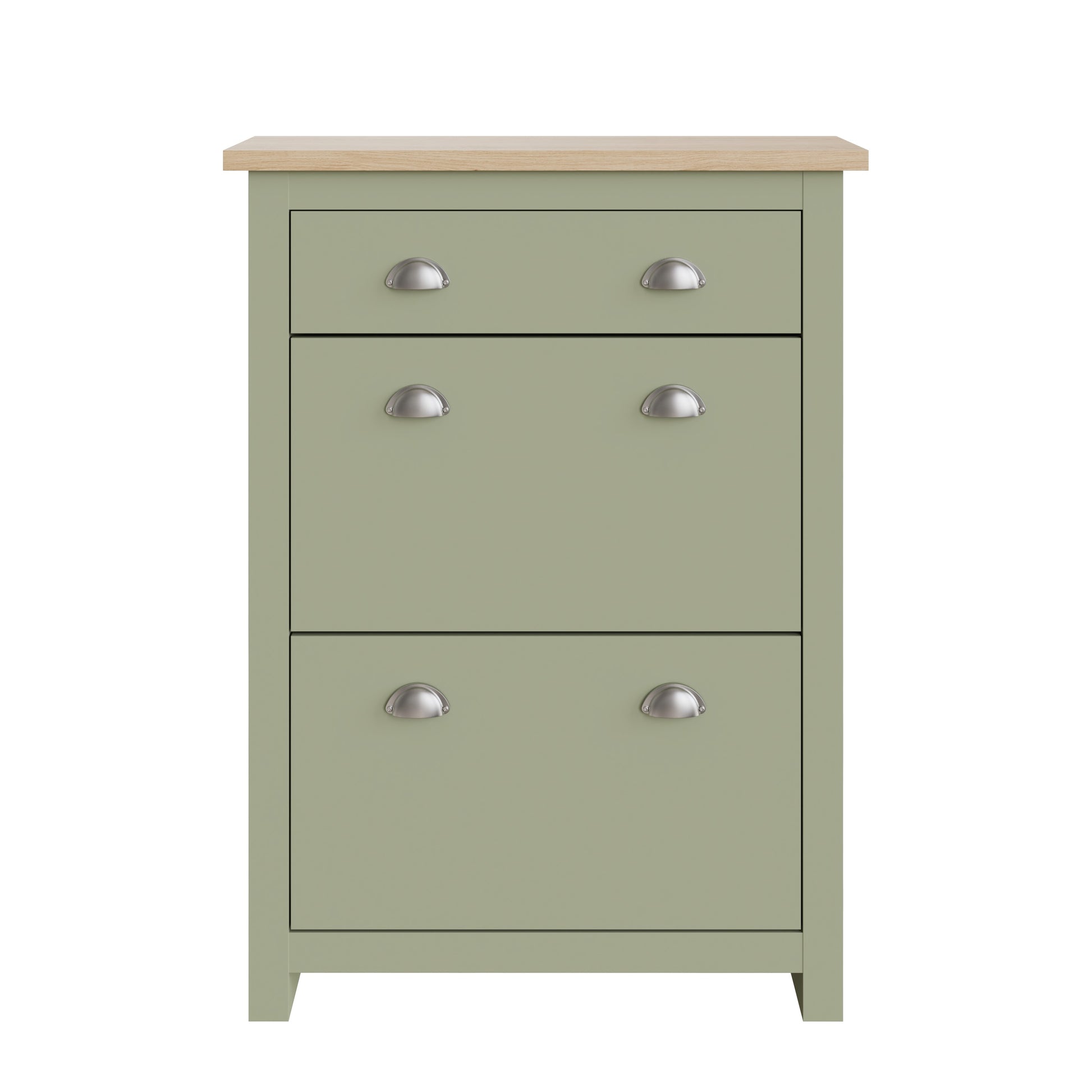 Lancaster Tall Shoe Storage Green 2 Doors 4 Shelves 1 Drawer Primary Image