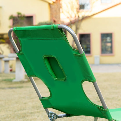 Foldable Sun Lounger with Reading Hole