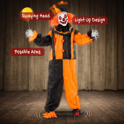 Animated Scary Clown Halloween Decoration - 190cm