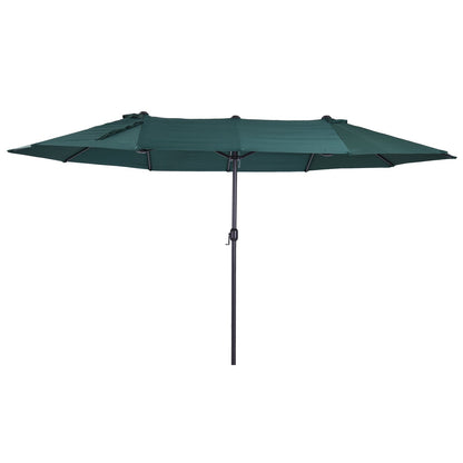 4.6m Garden Parasol Double-Sided Sun Umbrella Patio Market Shelter Canopy Shade Outdoor Green Primary Image