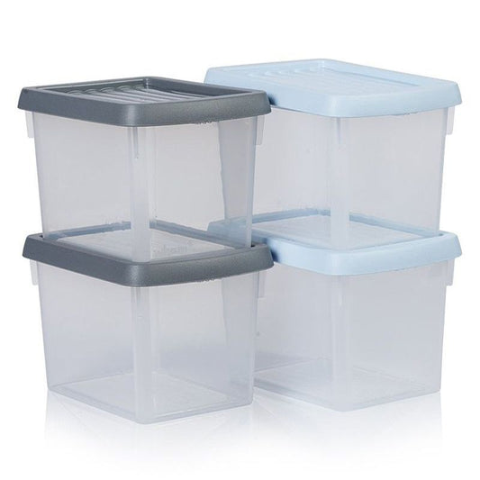 4 x Plastic Storage Boxes 6.7 Litres Clear - by Wham