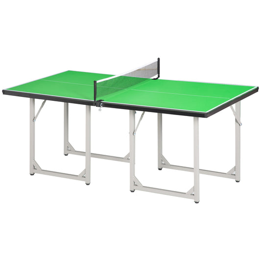 182cm Mini Tennis Table Folding Ping Pong Table with Net Multi-Use Table for Indoor Outdoor Game