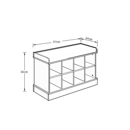 Kempton Shoe Storage Grey 12 Shelves
