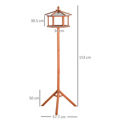 Charm 153cm High Rise Bird Feeder Table Natural by Pawhut