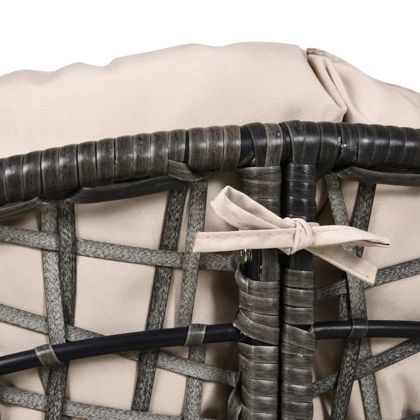 360° Swivel Rattan Chair Outdoor Wicker Chairs w/ Padded Cushion