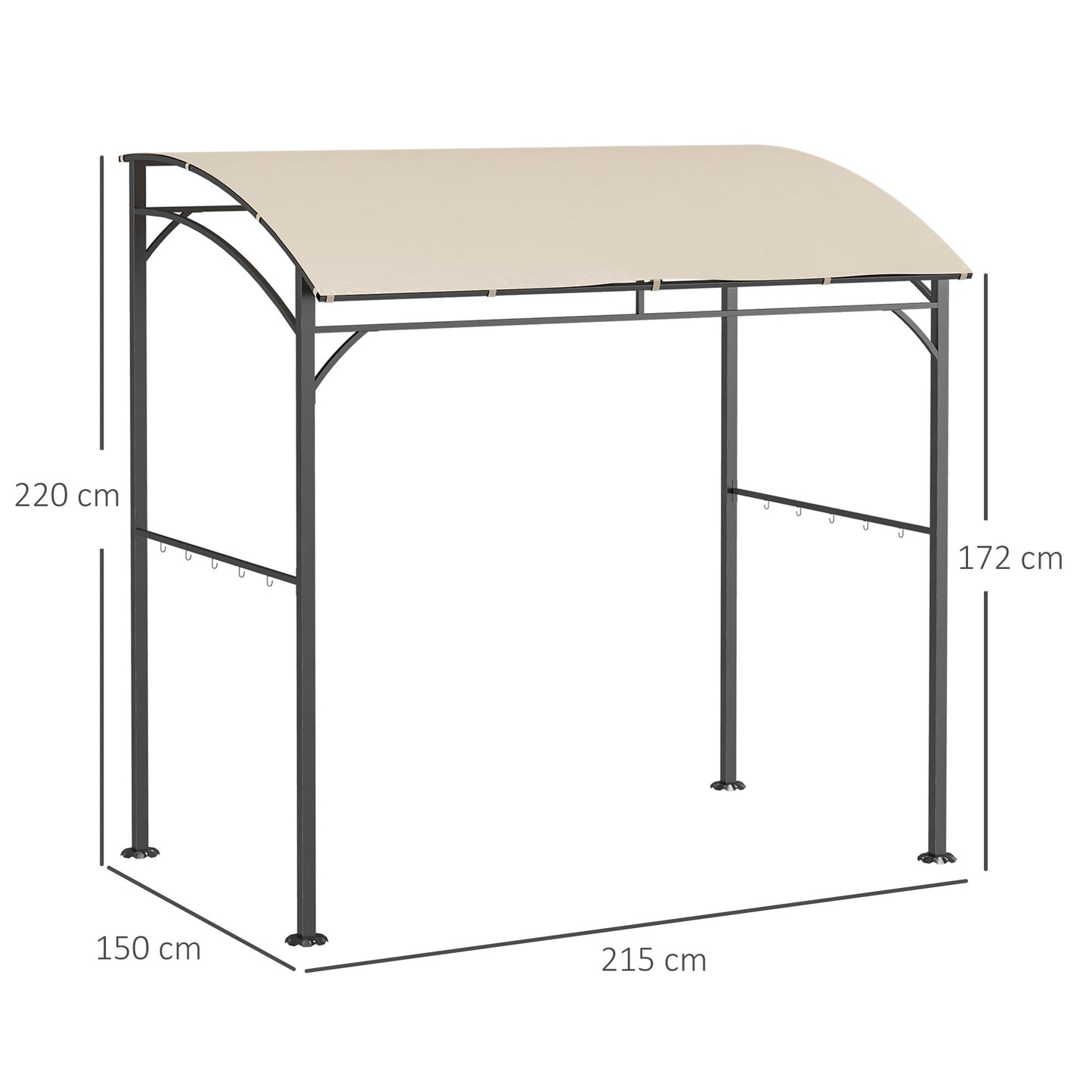 Outsunny 2.2 x 1.5 m BBQ Grill Gazebo Tent