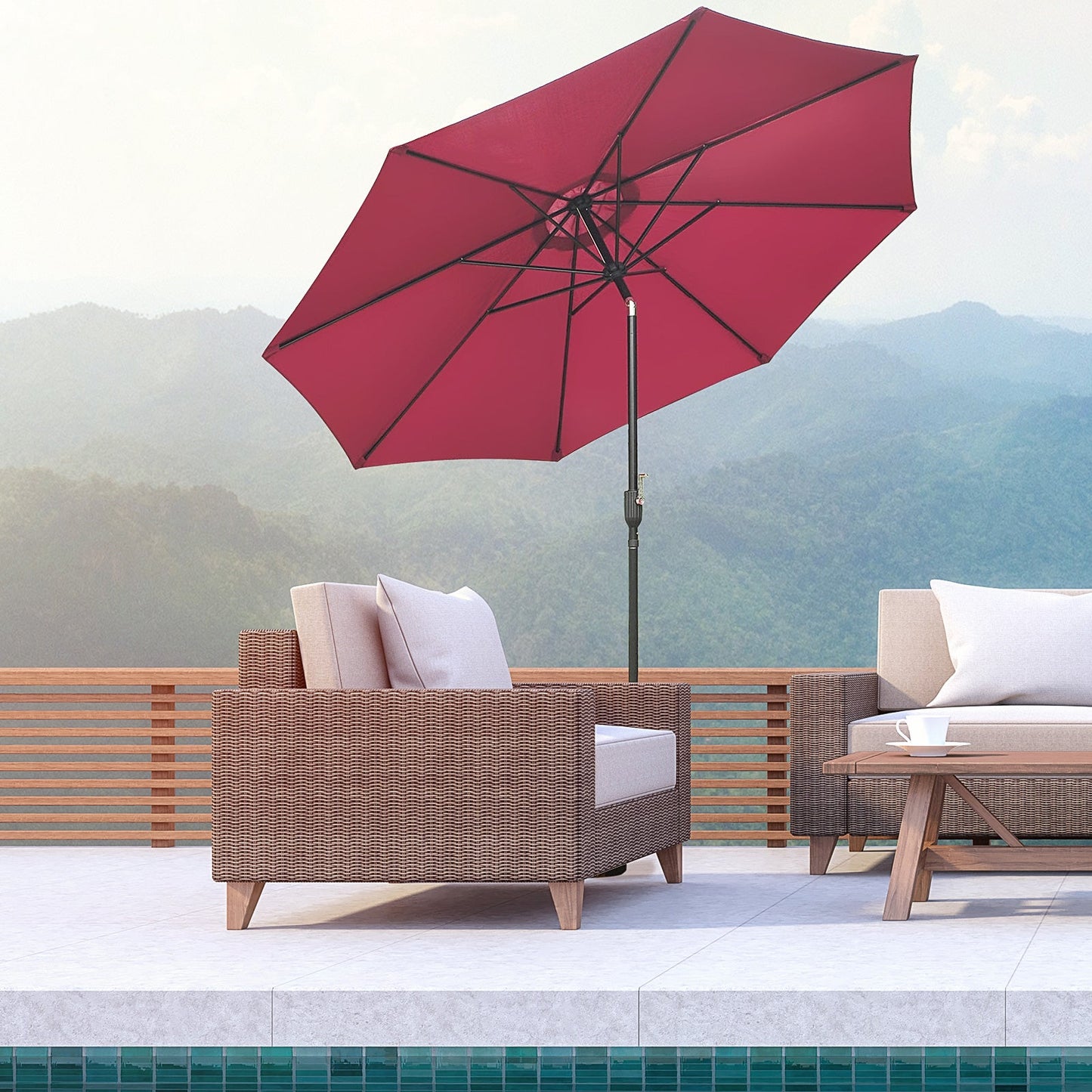 3M Tilting Parasol Garden Umbrellas