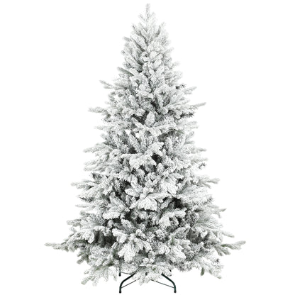 6ft Christmas Tree Artificial - White Frosted Green  1528 Tips