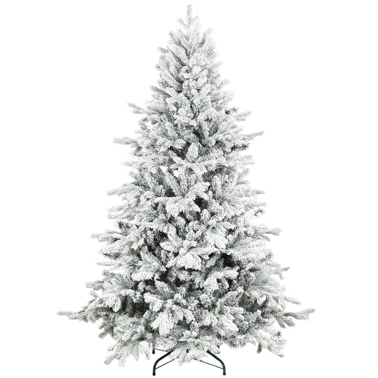 6ft Christmas Tree Artificial - White Frosted Green  1528 Tips
