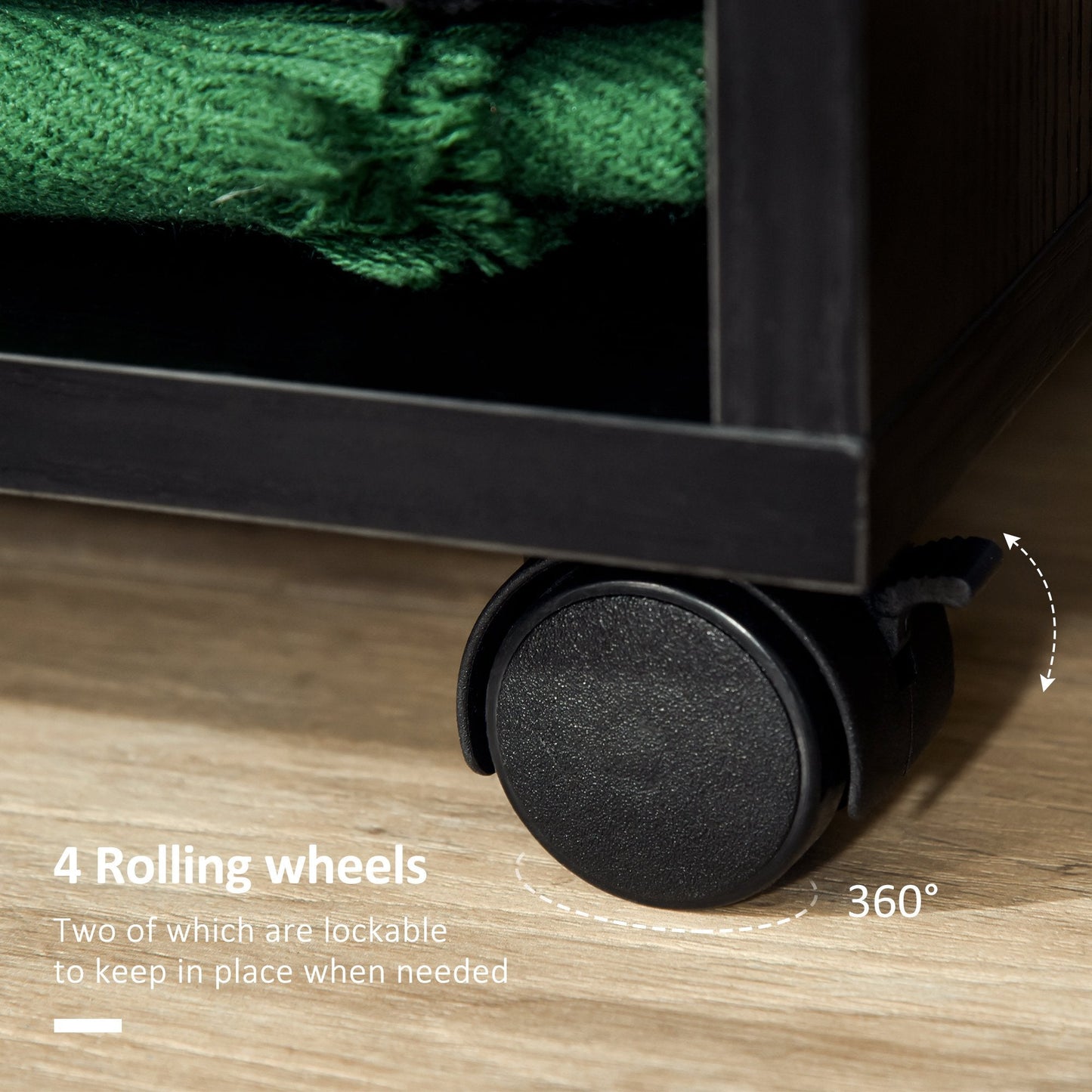 Rolling Open Wardrobe w/ Hanging Rod Storage Shelves Closet Organizer