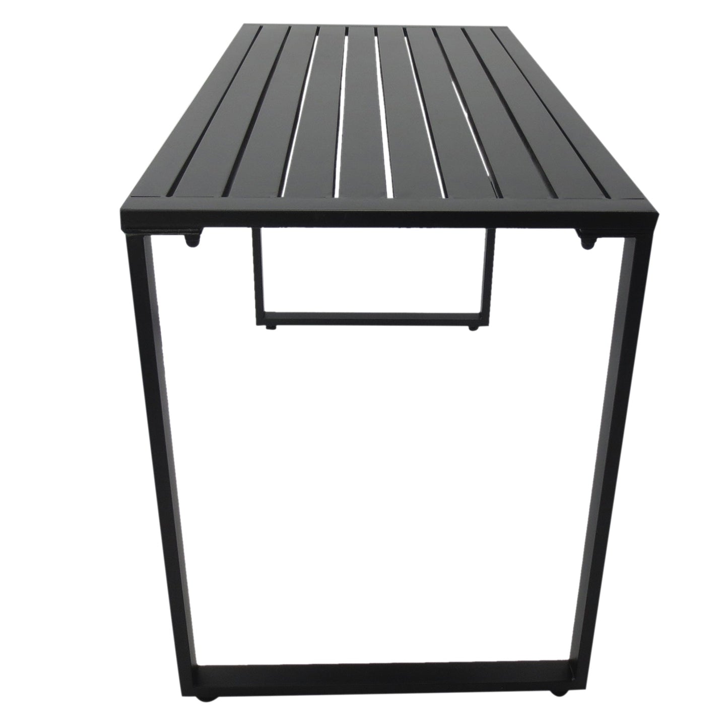 Outdoor 3-Piece Metal Picnic Table and 2 Benches Set Dining Trestle Beer Table Patio Garden Furniture Black