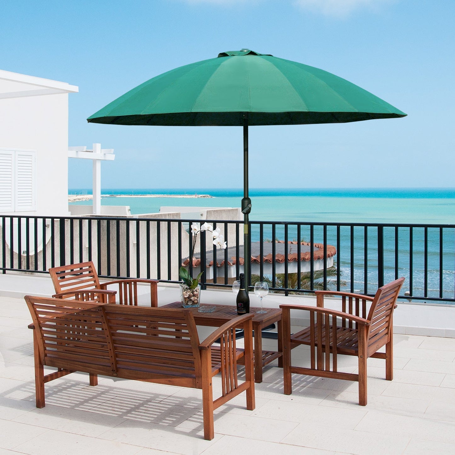 2.6m Shanghai Garden Parasol Umbrella with Crank & Tilt