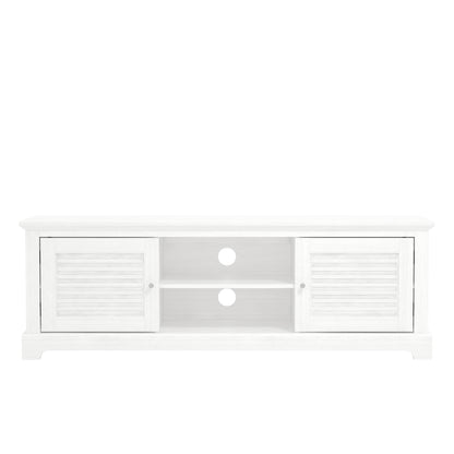 Salcombe TV Unit White 6 Shelves 2 Doors