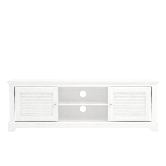 Salcombe TV Unit White 6 Shelves 2 Doors