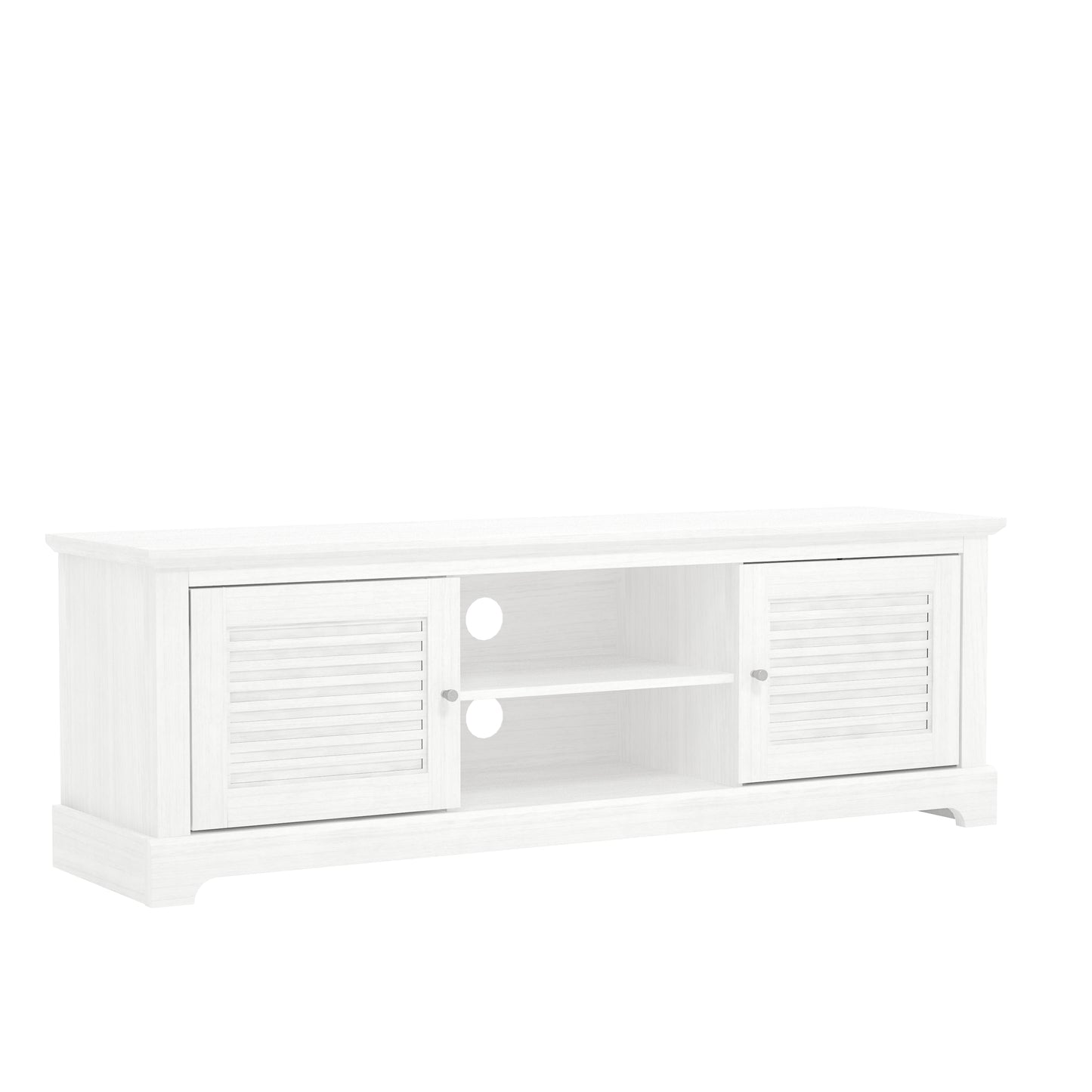 Salcombe TV Unit White 6 Shelves 2 Doors