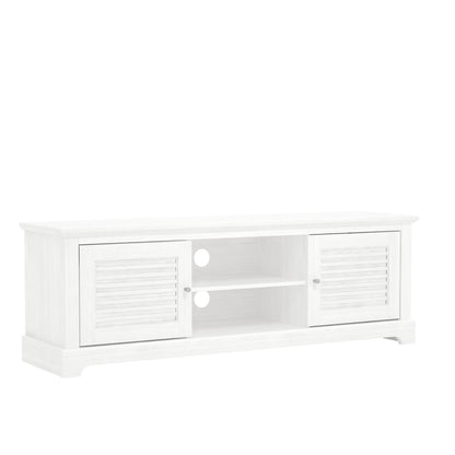 Salcombe TV Unit White 6 Shelves 2 Doors