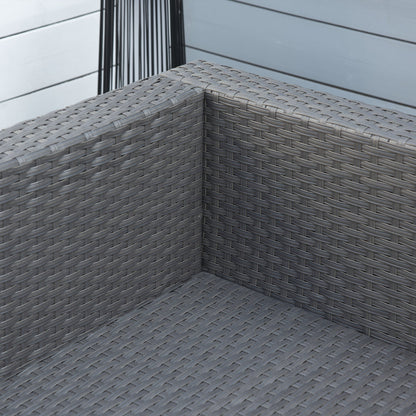 9 Seater Garden Rattan Furniture 10-Piece Rattan Corner Dining Sofa Set